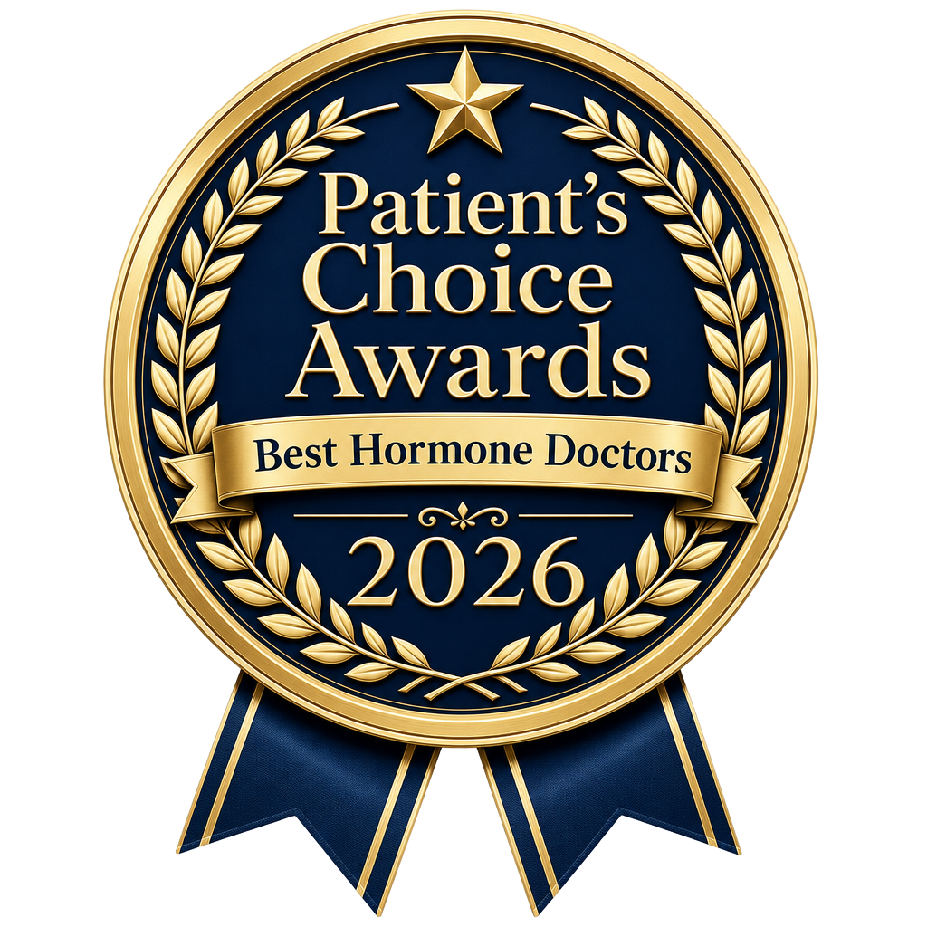 Patient's Choice Award badge — Voted Best Hormone Doctors, Independent Patient Rankings 2026
